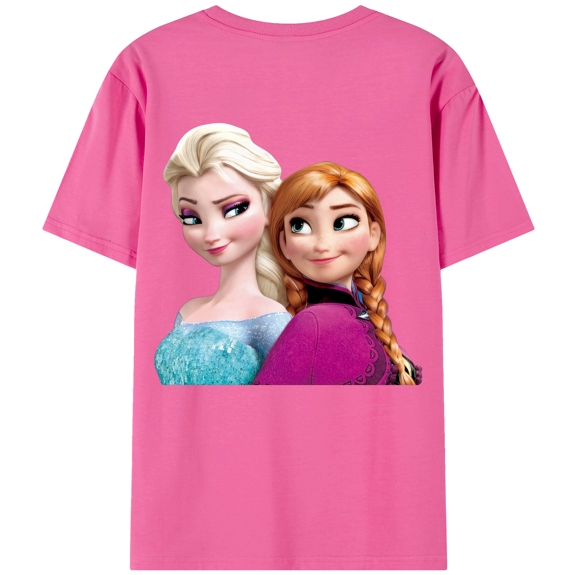 （画像用） アナと雪の女王 アンナ エルサ Frozen Anna Elsa レディース半袖Tシャツ(バックプリント)